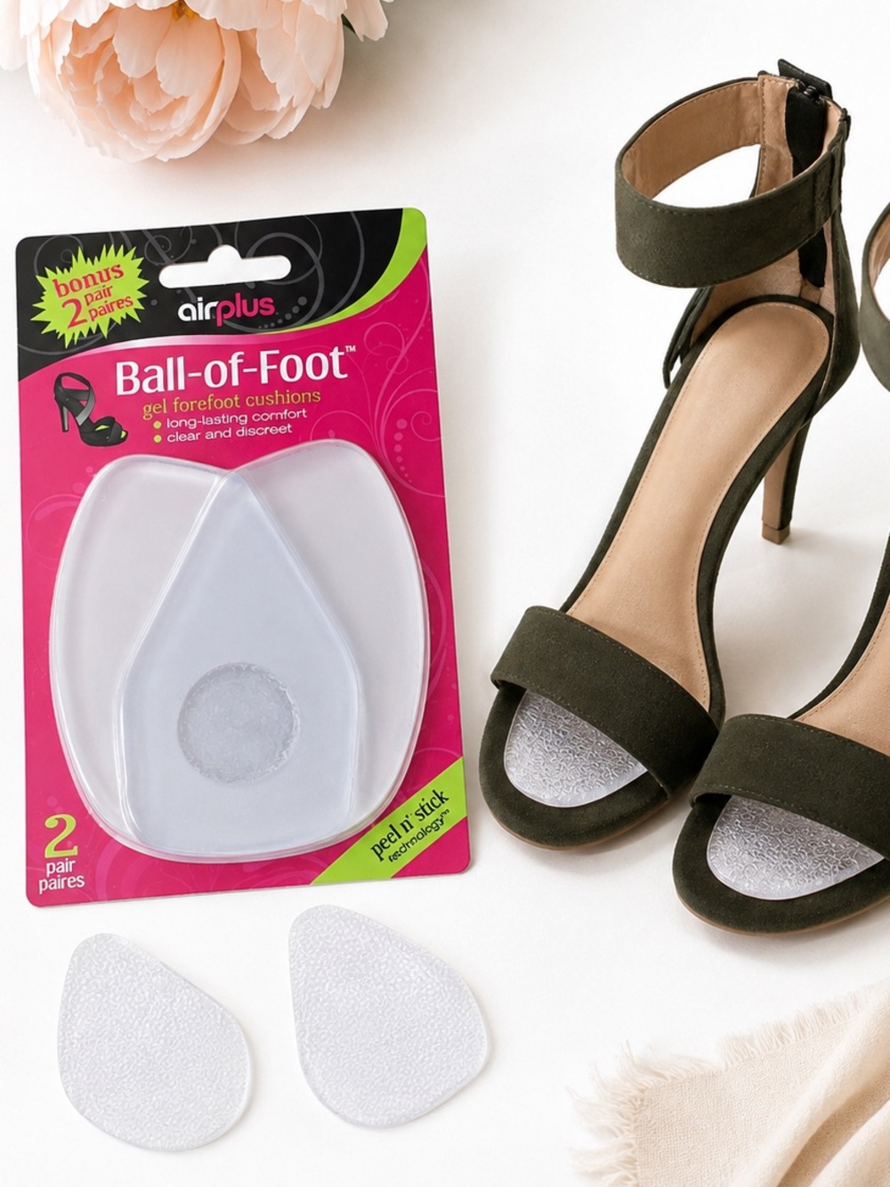 Airplus Ball-of-Foot Invisigel Gel Forefoot Cushions 2 Pack New